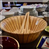 K09. Dansk salad bowl and utensils. 